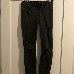Refuge- black ripped skinny jeans